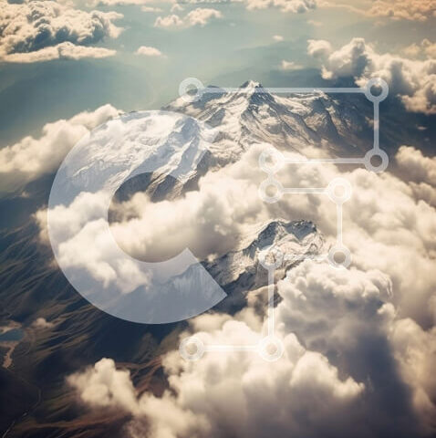 Intra Συλλεκτικό Ξύλινο Παζλ Plywood 4mm - Όμορφη εναέρια άποψη της συννεφιασμένης οροσειράς Σε Ξύλινο Κουτί - Διαστάσεις: 10x10 cm – 25 κομμάτια - Image 1