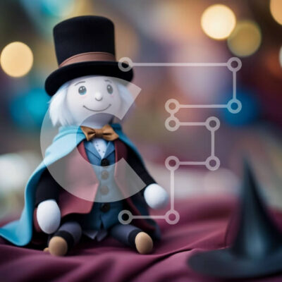 Intra Συλλεκτικό Ξύλινο Παζλ Plywood 4mm - Γοητευτική εικόνα μιας μικρής ξύλινης κούκλας με καπέλο και κάπα Σε Ξύλινο Κουτί - Διαστάσεις: 10x10 cm – 25 κομμάτια - Image 1