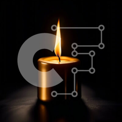 Intra Συλλεκτικό Ξύλινο Παζλ Plywood  4mm - Όμορφη εικόνα ενός αναμμένου κεριού σε μαύρο φόντο Σε Ξύλινο Κουτί - Διαστάσεις Puzzle: 10x10 cm – 25 κομμάτια - Image 1