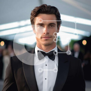 Intra Συλλεκτικό Ξύλινο Παζλ Plywood  4mm - Επίσημο πορτρέτο ενός άνδρα με μαύρο σμόκιν με λευκό πουκάμισο και παπιγιόν Σε Ξύλινο Κουτί - Διαστάσεις Puzzle: 10x10 cm – 25 κομμάτια