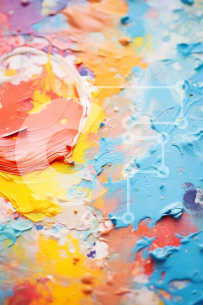 Intra Συλλεκτικό Ξύλινο Παζλ Plywood  4mm - Κοντινή όψη μιας πολύχρωμης παλέτας χρωμάτων για καλλιτέχνες Σε Ξύλινο Κουτί - Διαστάσεις Puzzle: 10x10 cm – 25 κομμάτια