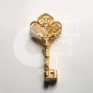 Intra Συλλεκτικό Ξύλινο Παζλ Plywood  4mm - Όμορφη εικόνα ενός χρυσού κλειδιού με περίπλοκα σκαλίσματα Σε Ξύλινο Κουτί - Διαστάσεις: 10x10 cm – 25 κομμάτια