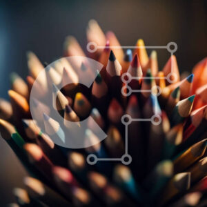 Intra Συλλεκτικό Ξύλινο Παζλ Plywood  4mm - Ζωντανή κινηματογράφηση σε πρώτο πλάνο από πολύχρωμα μολύβια τοποθετημένα σε κύκλο Σε Ξύλινο Κουτί - Διαστάσεις: 10x10 cm – 25 κομμάτια