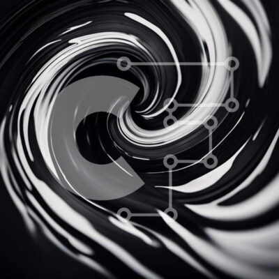 Intra Συλλεκτικό Ξύλινο Παζλ Plywood  4mm - Αφηρημένο ασπρόμαυρο σπειροειδές σχέδιο με εφέ στροβιλισμού Σε Ξύλινο Κουτί - Διαστάσεις Puzzle: 10x10 cm – 25 κομμάτια - Image 1