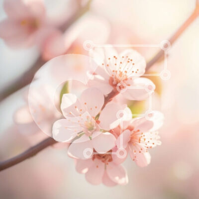 Intra Συλλεκτικό Ξύλινο Παζλ Plywood 4mm - Όμορφη κινηματογράφηση σε πρώτο πλάνο του ροζ ανθισμένου κλαδιού δέντρου με το φως του ήλιου Σε Ξύλινο Κουτί - Διαστάσεις: 10x10 cm – 25 κομμάτια - Image 1