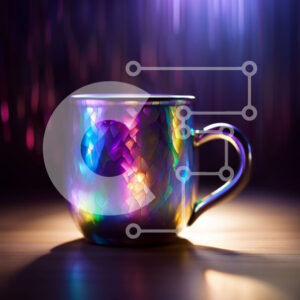 Intra Συλλεκτικό Ξύλινο Παζλ Plywood  4mm - Ζωντανή και παιχνιδιάρικη εικόνα μιας πολύχρωμης κούπας σε ένα ξύλινο τραπέζι Σε Ξύλινο Κουτί - Διαστάσεις: 10x10 cm – 25 κομμάτια