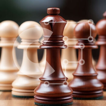 Intra Συλλεκτικό Ξύλινο Παζλ Plywood  4mm - Σκακιέρα με άσπρα και μαύρα κομμάτια σκακιού Σε Ξύλινο Κουτί - Διαστάσεις Puzzle: 10x10 cm – 25 κομμάτια - Image 1