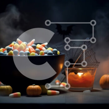 Intra Συλλεκτικό Ξύλινο Παζλ Plywood 4mm - Candy Corn Bowl με θέμα το Halloween με κολοκύθες και κεριά Σε Ξύλινο Κουτί - Διαστάσεις Puzzle: 10x10 cm – 25 κομμάτια - Image 1