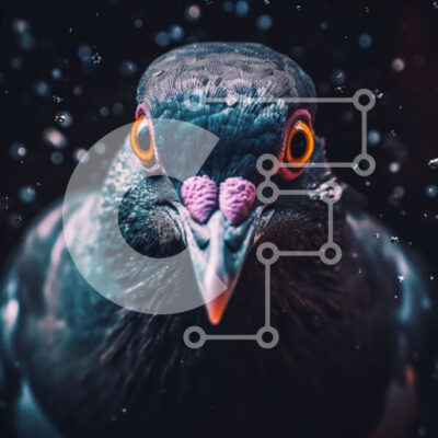 Intra Συλλεκτικό Ξύλινο Παζλ Plywood  4mm - Έντονη και εστιασμένη κοντινή λήψη του προσώπου του περιστεριού Σε Ξύλινο Κουτί - Διαστάσεις: 10x10 cm – 25 κομμάτια - Image 1