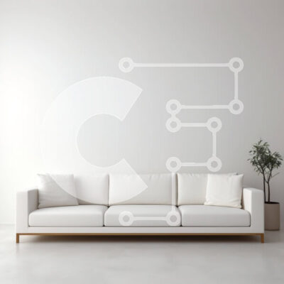 Intra Συλλεκτικό Ξύλινο Παζλ Plywood 4mm - Λευκός δερμάτινος καναπές σε μινιμαλιστικό δωμάτιο με μεγάλο παράθυρο Σε Ξύλινο Κουτί - Διαστάσεις Puzzle: 10x10 cm – 25 κομμάτια - Image 1