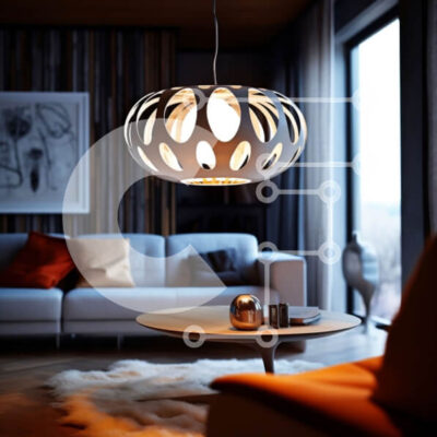 Intra Συλλεκτικό Ξύλινο Παζλ Plywood  4mm - Κομψό μοντέρνο σαλόνι με φυσικό φως και λευκό δερμάτινο καναπέ Σε Ξύλινο Κουτί - Διαστάσεις Puzzle: 10x10 cm – 25 κομμάτια - Image 1