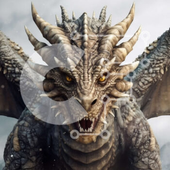 Intra Συλλεκτικό Ξύλινο Παζλ Plywood  4mm - Απίστευτη εικόνα ενός άγριου δράκου σε μια βραχώδη εξοχή Σε Ξύλινο Κουτί - Διαστάσεις Puzzle: 10x10 cm – 25 κομμάτια - Image 1