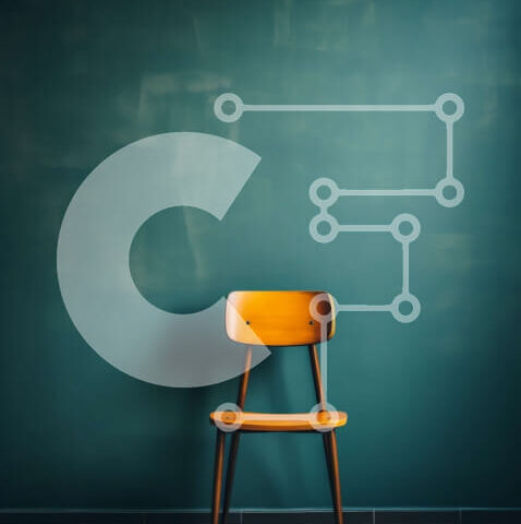 Intra Συλλεκτικό Ξύλινο Παζλ Plywood  4mm - Ξύλινη καρέκλα μπροστά από τον πράσινο τοίχο από μαυροπίνακα Σε Ξύλινο Κουτί - Διαστάσεις Puzzle: 10x10 cm – 25 κομμάτια - Image 1