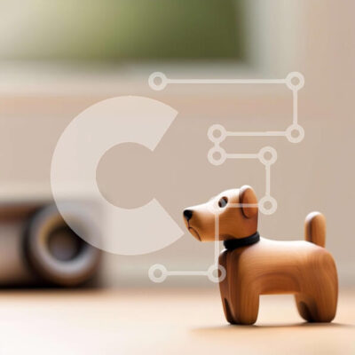 Intra Συλλεκτικό Ξύλινο Παζλ Plywood 4mm - Χαριτωμένο ξύλινο σκυλί παιχνιδιών με μαύρο κολάρο σε ξύλινο τραπέζι Σε Ξύλινο Κουτί - Διαστάσεις: 10x10 cm – 25 κομμάτια - Image 1