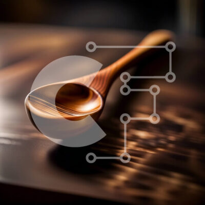 Intra Συλλεκτικό Ξύλινο Παζλ Plywood  4mm - Ξύλινο κουτάλι στο τραπέζι - Απλό και Ρουστίκ Σε Ξύλινο Κουτί - Διαστάσεις: 10x10 cm – 25 κομμάτια - Image 1