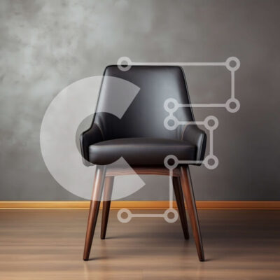 Intra Συλλεκτικό Ξύλινο Παζλ Plywood 4mm - Μοντέρνα μαύρη δερμάτινη καρέκλα σε γκρι δωμάτιο Σε Ξύλινο Κουτί - Διαστάσεις Puzzle: 10x10 cm – 25 κομμάτια - Image 1