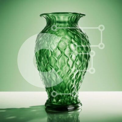 Intra Συλλεκτικό Ξύλινο Παζλ Plywood 4mm - Πράσινο Γυάλινο Βάζο με Μοναδικό Σχέδιο Σε Ξύλινο Κουτί - Διαστάσεις Puzzle: 10x10 cm – 25 κομμάτια - Image 1