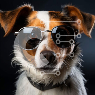 Intra Συλλεκτικό Ξύλινο Παζλ Plywood  4mm - Αξιολάτρευτη εικόνα ενός σκύλου που φοράει γυαλιά ηλίου Σε Ξύλινο Κουτί - Διαστάσεις: 10x10 cm – 25 κομμάτια - Image 1