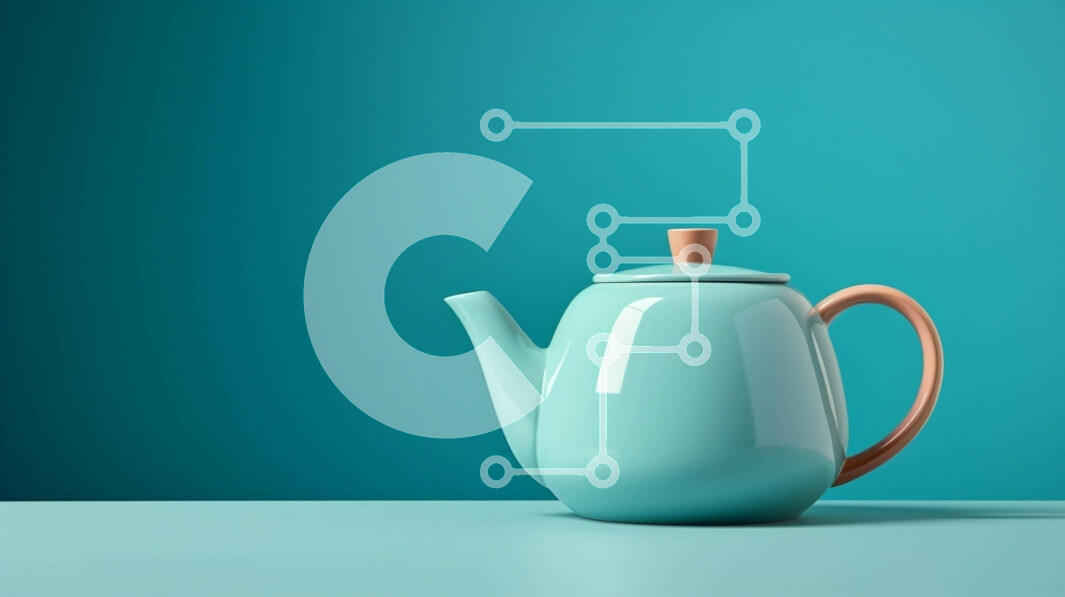 Intra Συλλεκτικό Ξύλινο Παζλ Plywood  4mm - Μπλε τσαγιέρα σε τραπέζι με τιρκουάζ φόντο Σε Ξύλινο Κουτί - Διαστάσεις: 10x10 cm – 25 κομμάτια