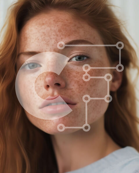 Intra Συλλεκτικό Ξύλινο Παζλ Plywood  4mm - Όμορφο πορτρέτο νεαρής γυναίκας με φακίδες και κόκκινα μαλλιά Σε Ξύλινο Κουτί - Διαστάσεις Puzzle: 10x10 cm – 25 κομμάτια