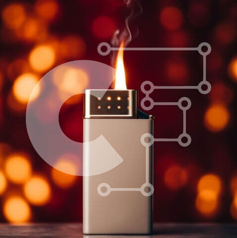 Intra Συλλεκτικό Ξύλινο Παζλ Plywood  4mm - Ασημί αναπτήρας με φλόγα στο επάνω μέρος Σε Ξύλινο Κουτί - Διαστάσεις: 10x10 cm – 25 κομμάτια - Image 1