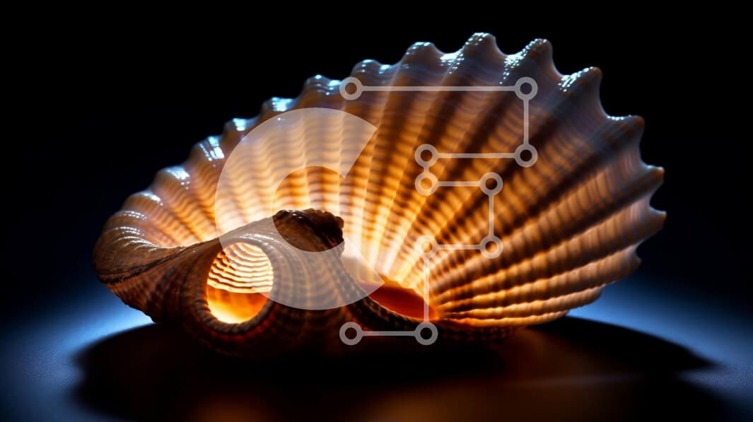 Intra Συλλεκτικό Ξύλινο Παζλ Plywood  4mm - Όμορφη εικόνα ενός κοχυλιού σε μαύρο φόντο Σε Ξύλινο Κουτί - Διαστάσεις: 10x10 cm – 25 κομμάτια