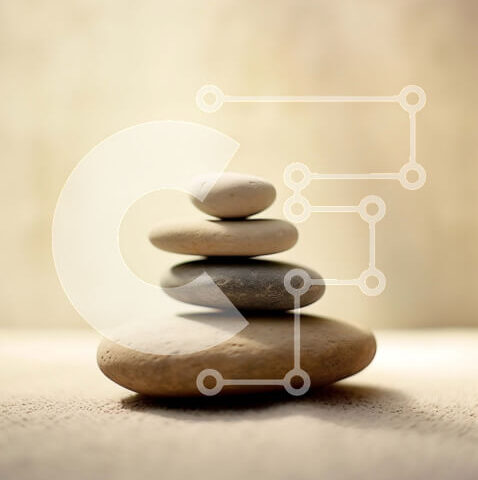 Intra Συλλεκτικό Ξύλινο Παζλ Plywood  4mm - Όμορφη εικόνα μιας στοίβας από πέτρες σε ένα τραπέζι Σε Ξύλινο Κουτί - Διαστάσεις: 10x10 cm – 25 κομμάτια - Image 1