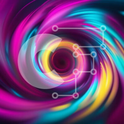 Intra Συλλεκτικό Ξύλινο Παζλ Plywood  4mm - Ζωντανή περιστρεφόμενη δίνη με νέον χρώματα Σε Ξύλινο Κουτί - Διαστάσεις Puzzle: 10x10 cm – 25 κομμάτια - Image 1