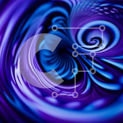 Intra Συλλεκτικό Ξύλινο Παζλ Plywood  4mm - Σαγηνευτική εικόνα μιας περιστρεφόμενης δίνης σε μπλε και μοβ Σε Ξύλινο Κουτί - Διαστάσεις Puzzle: 10x10 cm – 25 κομμάτια - Image 1