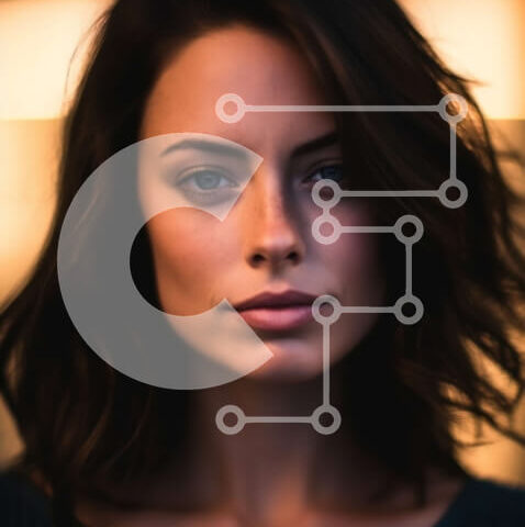 Intra Συλλεκτικό Ξύλινο Παζλ Plywood  4mm - Σοβαρό πορτρέτο μιας όμορφης γυναίκας με καστανά μαλλιά και καστανά μάτια Σε Ξύλινο Κουτί - Διαστάσεις Puzzle: 10x10 cm – 25 κομμάτια - Image 1