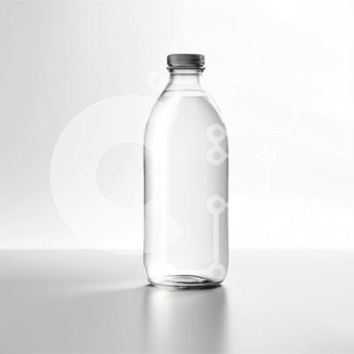 Intra Συλλεκτικό Ξύλινο Παζλ Plywood  4mm - Όμορφη εικόνα ενός διαφανούς γυάλινου μπουκαλιού με ασημένιο καπάκι Σε Ξύλινο Κουτί - Διαστάσεις: 10x10 cm – 25 κομμάτια - Image 1