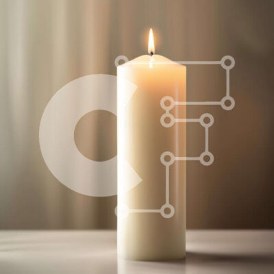 Intra Συλλεκτικό Ξύλινο Παζλ Plywood  4mm - Όμορφη εικόνα ενός λευκού κεριού σε ένα τραπέζι Σε Ξύλινο Κουτί - Διαστάσεις: 10x10 cm – 25 κομμάτια - Image 1