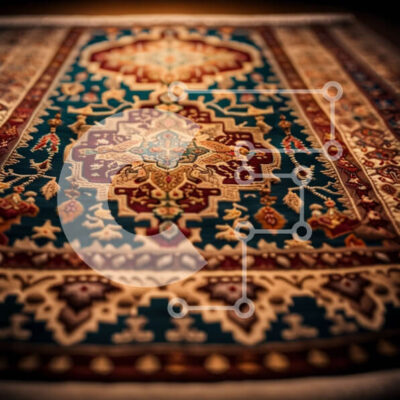 Intra Συλλεκτικό Ξύλινο Παζλ Plywood 4mm - Όμορφο παραδοσιακό περσικό χαλί με ζωηρό λουλουδάτο σχέδιο Σε Ξύλινο Κουτί - Διαστάσεις Puzzle: 10x10 cm – 25 κομμάτια - Image 1