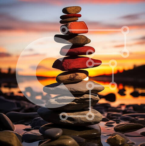 Intra Συλλεκτικό Ξύλινο Παζλ Plywood 4mm - Όμορφο τοπίο ηλιοβασιλέματος με στοίβα βράχων στην παραλία Σε Ξύλινο Κουτί - Διαστάσεις Puzzle: 10x10 cm – 25 κομμάτια - Image 1