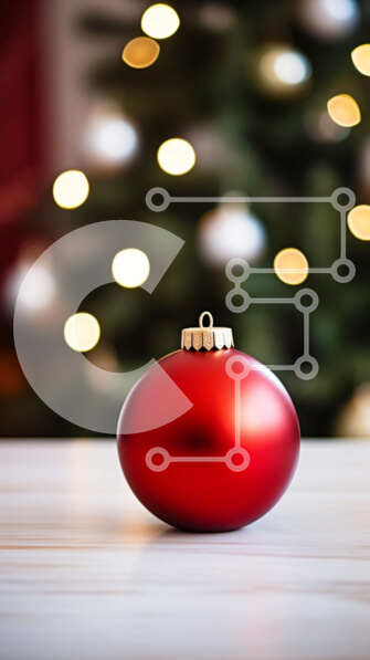 Intra Συλλεκτικό Ξύλινο Παζλ Plywood  4mm - Εορταστική Χριστουγεννιάτικη Μπάλα Διακόσμηση σε ξύλινο τραπέζι Σε Ξύλινο Κουτί - Διαστάσεις: 10x10 cm – 25 κομμάτια