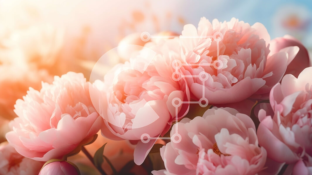 Intra Συλλεκτικό Ξύλινο Παζλ Plywood  4mm - Ροζ παιώνιες σε άνθιση Σε Ξύλινο Κουτί - Διαστάσεις: 10x10 cm – 25 κομμάτια