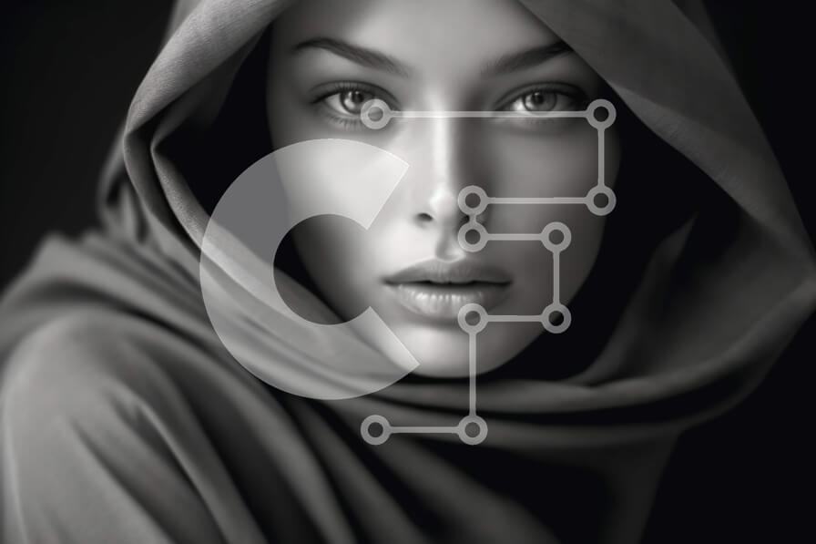 Intra Συλλεκτικό Ξύλινο Παζλ Plywood  4mm - Σοβαρή γυναίκα με μαύρη κουκούλα μανδύα Σε Ξύλινο Κουτί - Διαστάσεις Puzzle: 10x10 cm – 25 κομμάτια