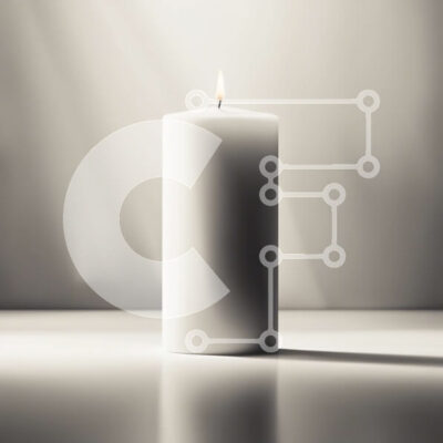 Intra Συλλεκτικό Ξύλινο Παζλ Plywood 4mm - Όμορφη εικόνα ενός λευκού κεριού σε ένα τραπέζι Σε Ξύλινο Κουτί - Διαστάσεις: 10x10 cm – 25 κομμάτια - Image 1