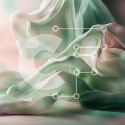 Intra Συλλεκτικό Ξύλινο Παζλ Plywood 4mm - Ήρεμη εικόνα του ρέοντος πράσινου και ροζ υφάσματος Σε Ξύλινο Κουτί - Διαστάσεις Puzzle: 10x10 cm – 25 κομμάτια - Image 1