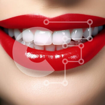 Intra Συλλεκτικό Ξύλινο Παζλ Plywood  4mm - Όμορφη εικόνα από κοντά στο στόμα της γυναίκας με έντονο κόκκινο κραγιόν και λευκά δόντια Σε Ξύλινο Κουτί - Διαστάσεις Puzzle: 10x10 cm – 25 κομμάτια - Image 1