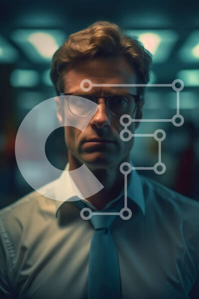 Intra Συλλεκτικό Ξύλινο Παζλ Plywood  4mm - Επαγγελματίας με γυαλιά και μπλε γραβάτα Σε Ξύλινο Κουτί - Διαστάσεις Puzzle: 10x10 cm – 25 κομμάτια