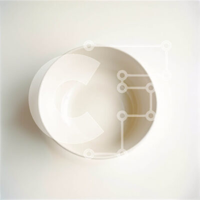 Intra Συλλεκτικό Ξύλινο Παζλ Plywood  4mm - Απλό και μινιμαλιστικό λευκό κεραμικό μπολ σε λευκή επιφάνεια Σε Ξύλινο Κουτί - Διαστάσεις Puzzle: 10x10 cm – 25 κομμάτια - Image 1