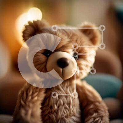 Intra Συλλεκτικό Ξύλινο Παζλ Plywood  4mm - Αξιολάτρευτη εικόνα ενός αρκουδάκι που κάθεται σε έναν καναπέ Σε Ξύλινο Κουτί - Διαστάσεις: 10x10 cm – 25 κομμάτια - Image 1