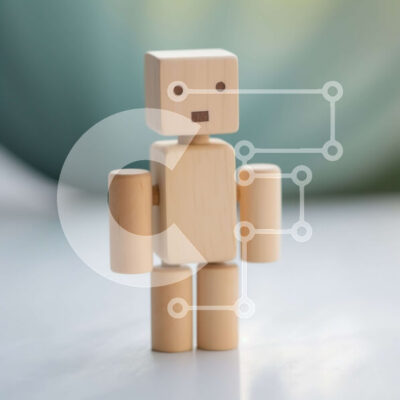 Intra Συλλεκτικό Ξύλινο Παζλ Plywood  4mm - Χαριτωμένο ξύλινο ρομπότ παιχνιδιών με κενή έκφραση στο τραπέζι Σε Ξύλινο Κουτί - Διαστάσεις: 10x10 cm – 25 κομμάτια - Image 1