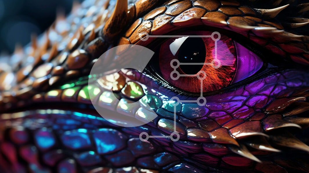 Intra Συλλεκτικό Ξύλινο Παζλ Plywood  4mm - Κοντινό πλάνο του Dragon's Eye με ζωηρά χρώματα Σε Ξύλινο Κουτί - Διαστάσεις: 10x10 cm – 25 κομμάτια