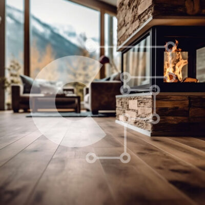 Intra Συλλεκτικό Ξύλινο Παζλ Plywood 4mm - Άνετο Σαλόνι με Ξύλινο Τζάκι και θέα στο Βουνό Σε Ξύλινο Κουτί - Διαστάσεις Puzzle: 10x10 cm – 25 κομμάτια - Image 1