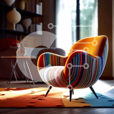 Intra Συλλεκτικό Ξύλινο Παζλ Plywood 4mm - Κομψό σαλόνι με πολύχρωμη πολυθρόνα και ράφι Σε Ξύλινο Κουτί - Διαστάσεις Puzzle: 10x10 cm – 25 κομμάτια - Image 1