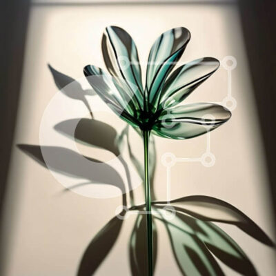 Intra Συλλεκτικό Ξύλινο Παζλ Plywood  4mm - Όμορφη εικόνα ενός πράσινου λουλουδιού με μακριά λεπτά πέταλα Σε Ξύλινο Κουτί - Διαστάσεις: 10x10 cm – 25 κομμάτια - Image 1