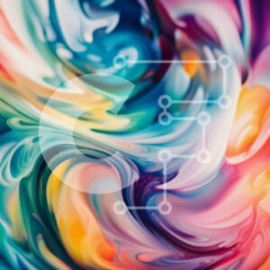 Intra Συλλεκτικό Ξύλινο Παζλ Plywood  4mm - Δονούμενη και ενεργητική αφηρημένη εικόνα του πολύχρωμου στροβιλιζόμενου υγρού Σε Ξύλινο Κουτί - Διαστάσεις Puzzle: 10x10 cm – 25 κομμάτια