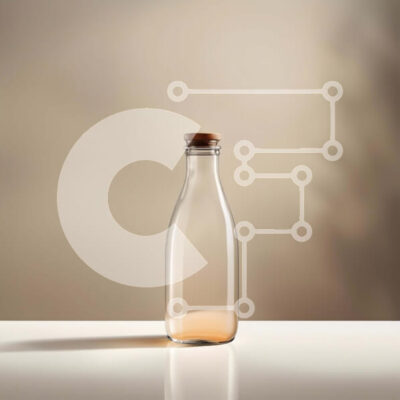 Intra Συλλεκτικό Ξύλινο Παζλ Plywood  4mm - Διαφανές γυάλινο μπουκάλι με ξύλινο καπάκι | Φωτογραφία Αρχείου Σε Ξύλινο Κουτί - Διαστάσεις: 10x10 cm – 25 κομμάτια - Image 1